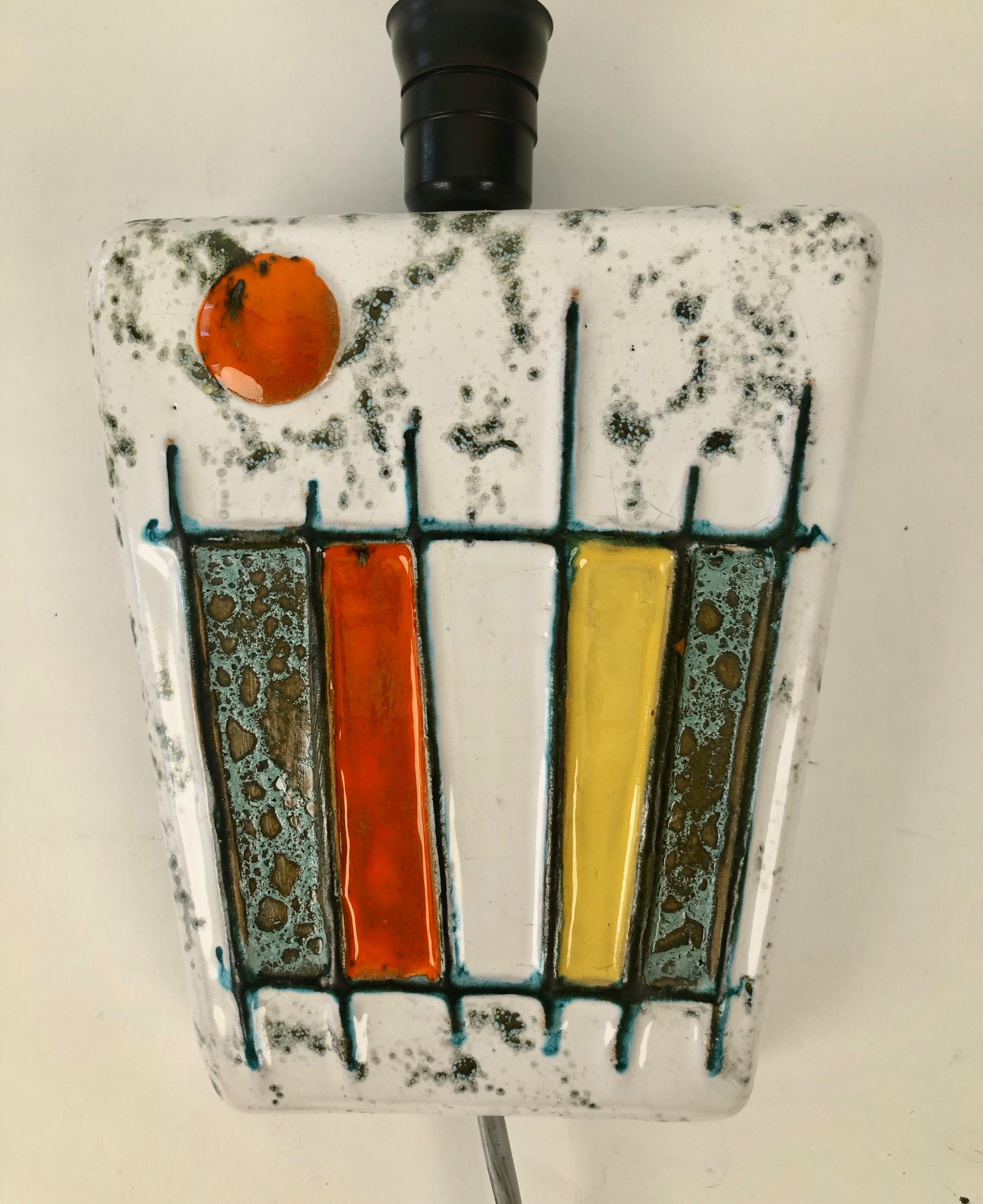 Hungarian Modernist Wall Light from The Studio Ceramics Movement, 1950's, Hungary For Sale