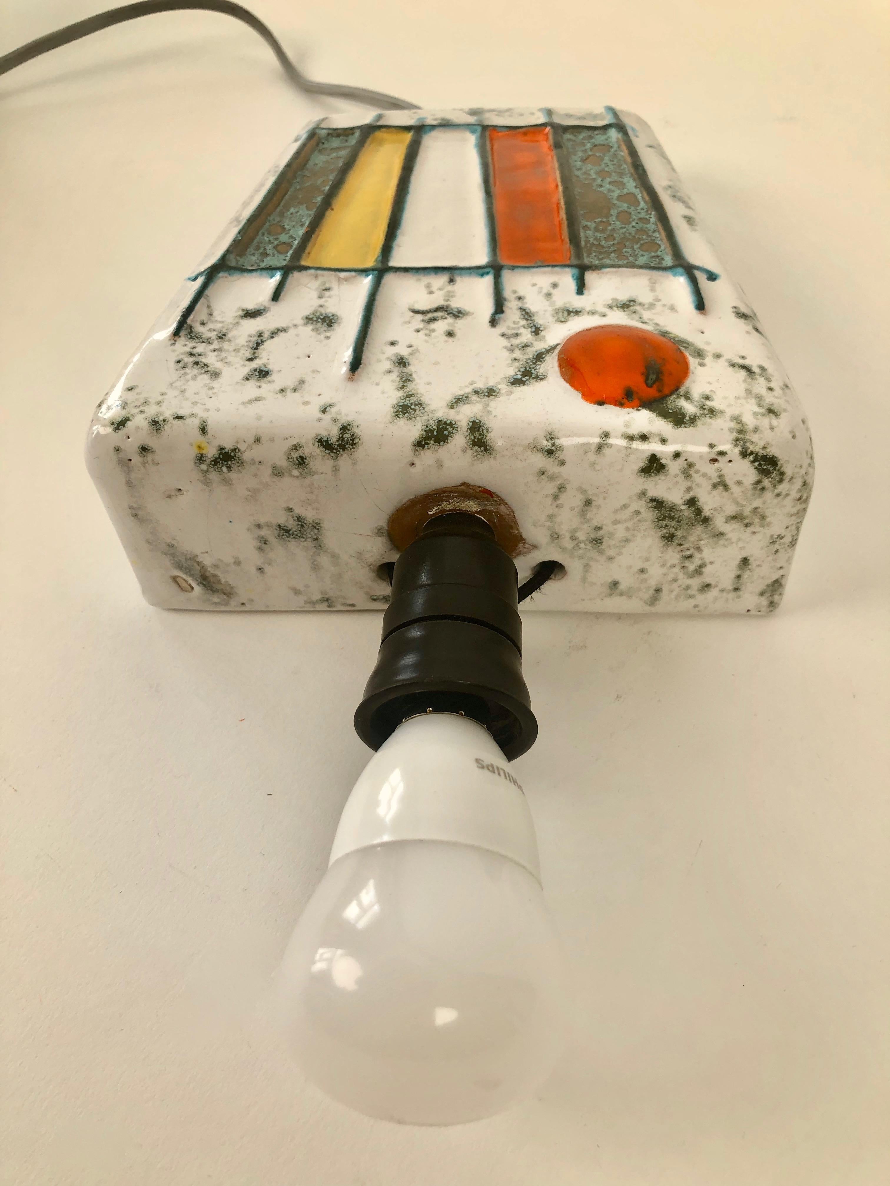 20th Century Modernist Wall Light from The Studio Ceramics Movement, 1950's, Hungary For Sale