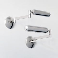 Modernist Wall Lights With Swivel Arm Made Of Nickel Plated Brass, Customizable