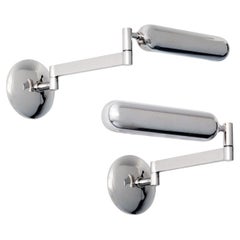 Modernist Wall Lights With Swivel Arm Made Of Nickel Plated Brass, Customizable