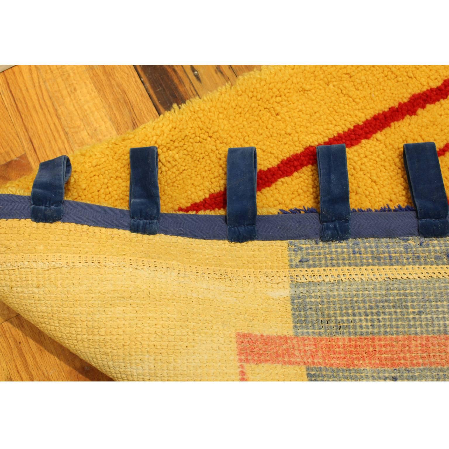 20th Century Modernist Wall Rug, Hand-Hooked, after Mallet-Stevens For Sale