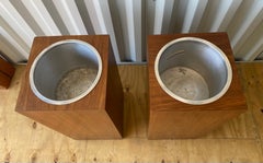 Modernist Walnut and Aluminum Architectural Planters by Habitat International