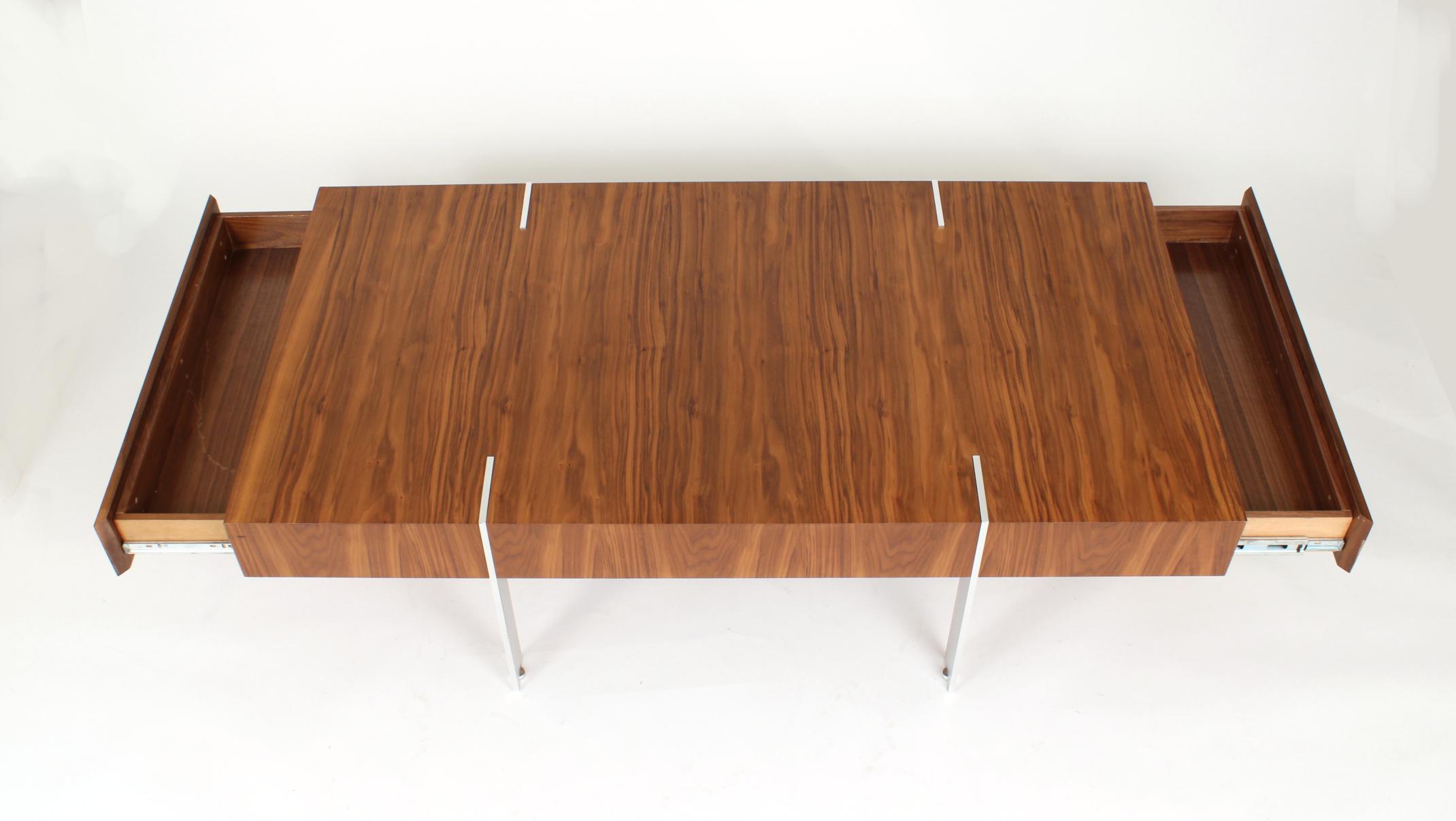 Wood Modernist Walnut Coffee Table, 1980s For Sale
