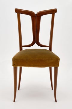 Modernist Walnut Dining Chairs in the Style of Paolo Buffa