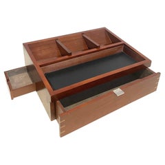 Modernist Walnut Valet Jewelry Multifunctional Box