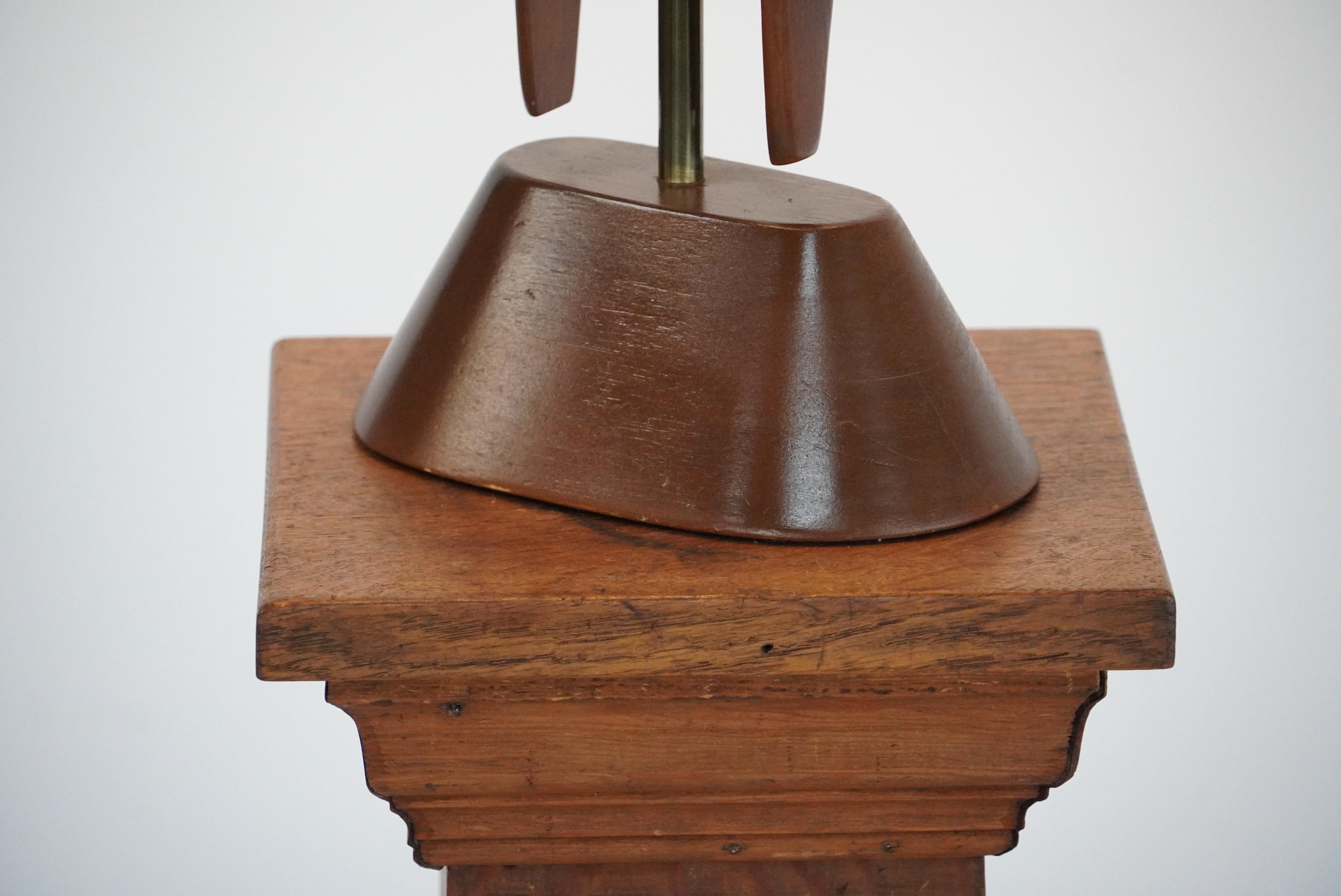 Modernist Walnut with Enamel Table Lamp attributed to Modeline c1960s For Sale 3