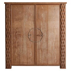 Modernist Wardrobe from the 30's /40's Solid Ceruse Wood Jean Michel Franck E454