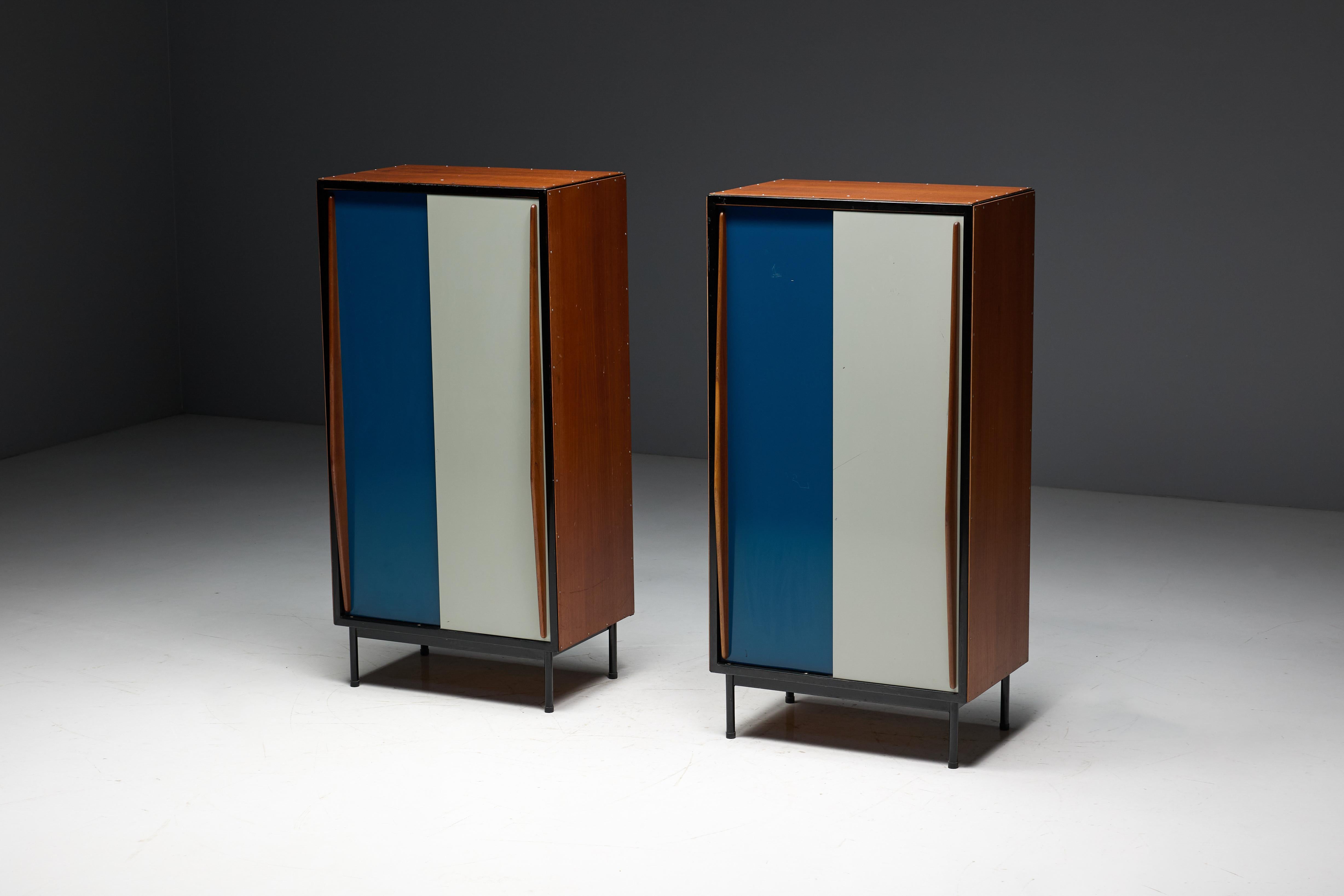 Armadi modernisti di Willy Van Der Meeren per Tubax, Belgio, anni '50 in vendita 11