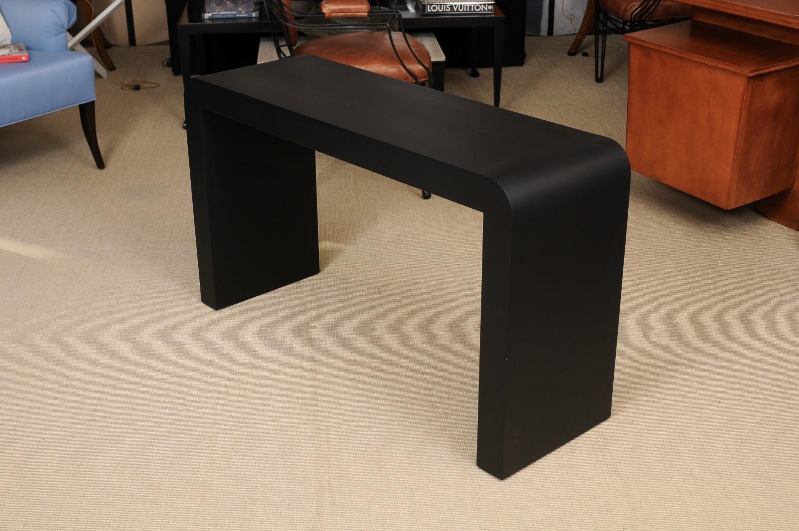 Contemporary Modernist Waterfall Console Table For Sale