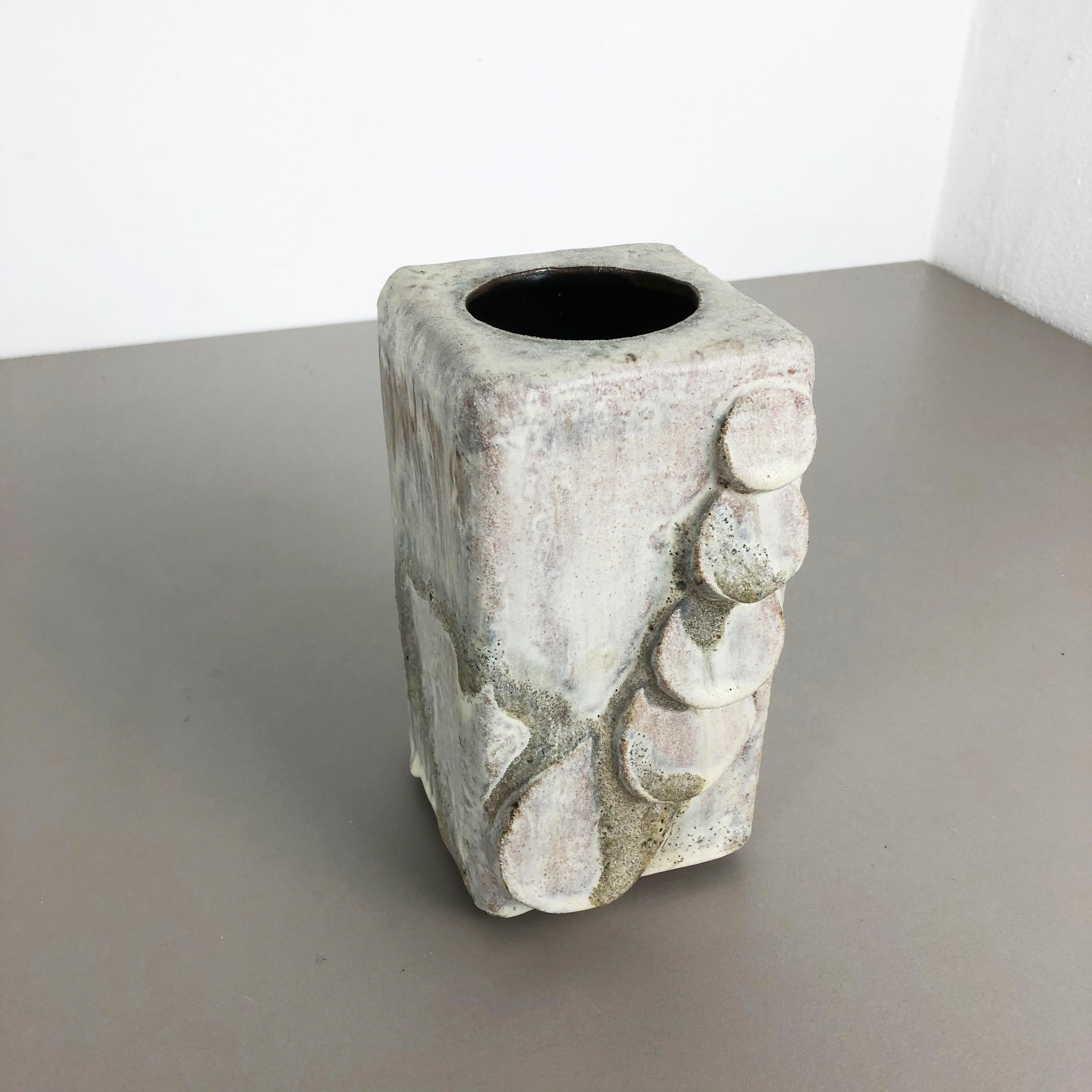 Modernist West German Ceramic Studio Vase Object by Helmut Schäffenacker, 1960s In Good Condition In Kirchlengern, DE