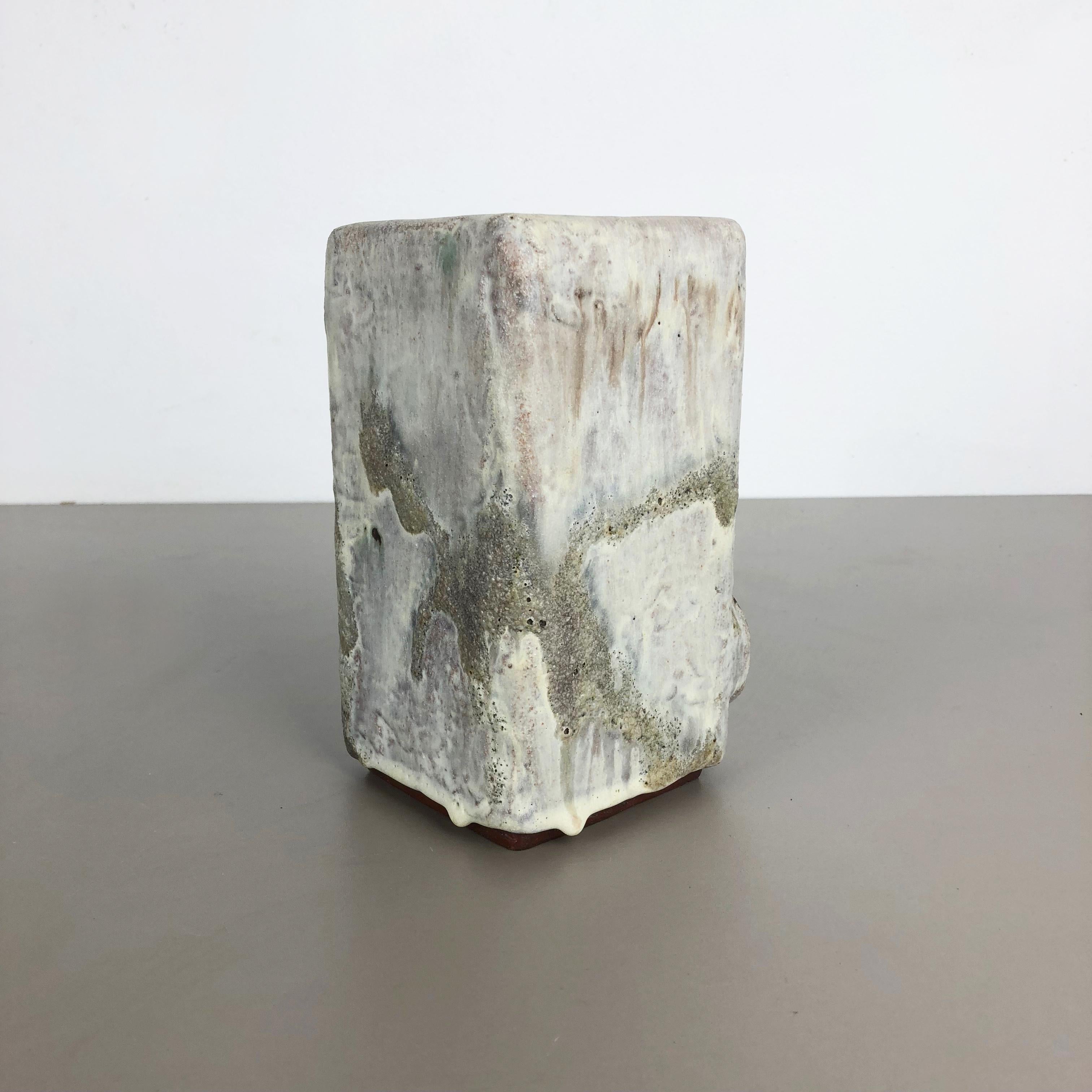 20th Century Modernist West German Ceramic Studio Vase Object by Helmut Schäffenacker, 1960s