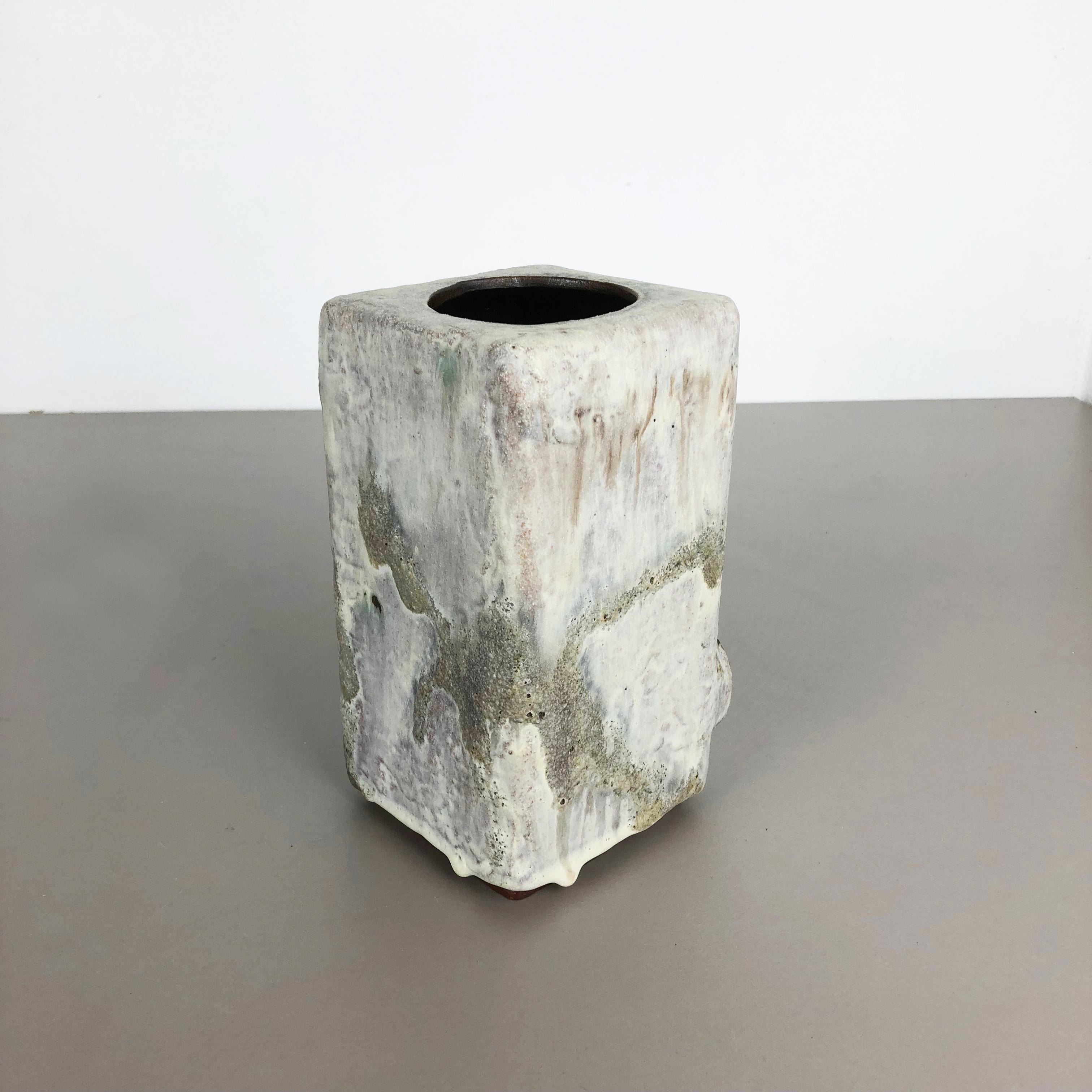 Modernist West German Ceramic Studio Vase Object by Helmut Schäffenacker, 1960s 1