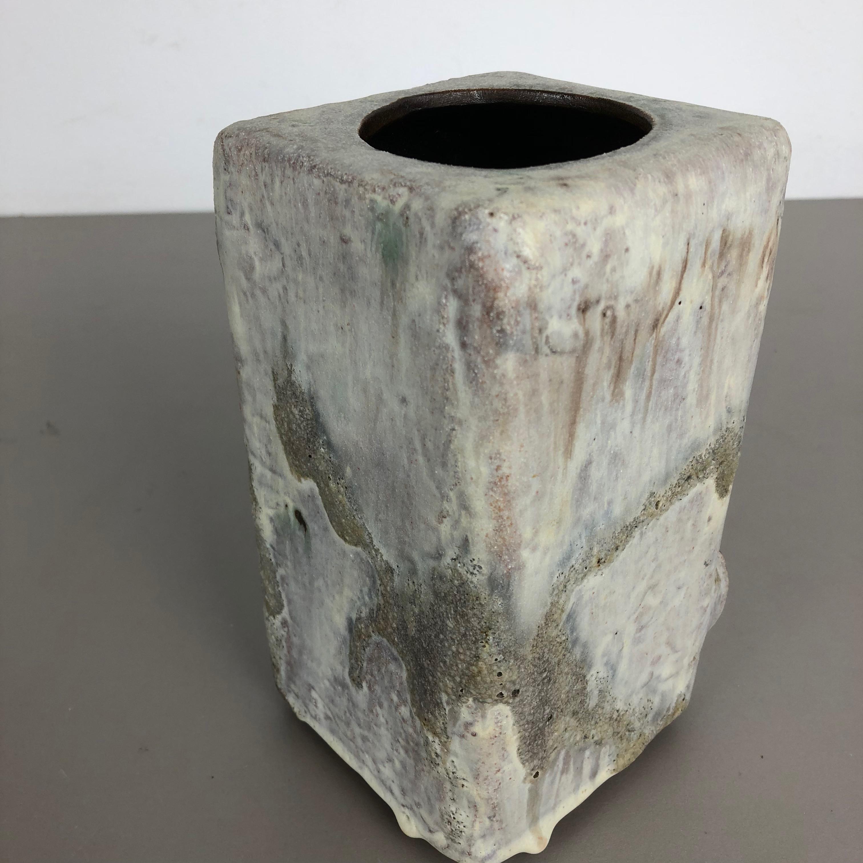 Modernist West German Ceramic Studio Vase Object by Helmut Schäffenacker, 1960s 4
