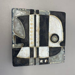 Modernist West German Ceramic Wall Plate Object by Helmut Schäffenacker, 1960s