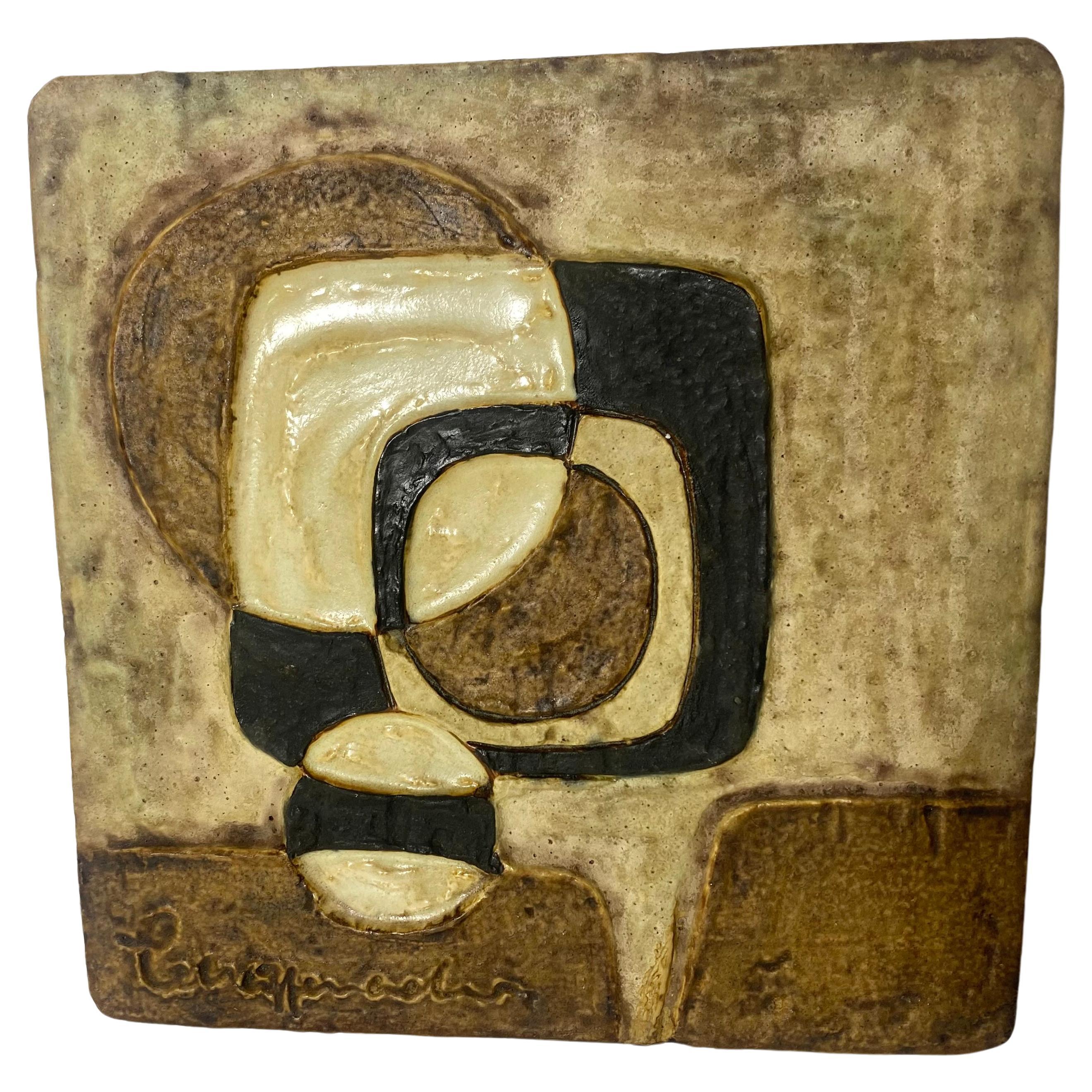 Plato de pared de cerámica modernista de Alemania Occidental Objeto Helmut Schärfenacker, 1960 en venta
