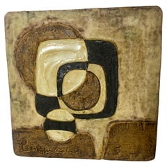 Piatto da parete modernista in ceramica della Germania occidentale Oggetto Helmut Schärfenacker, 1960