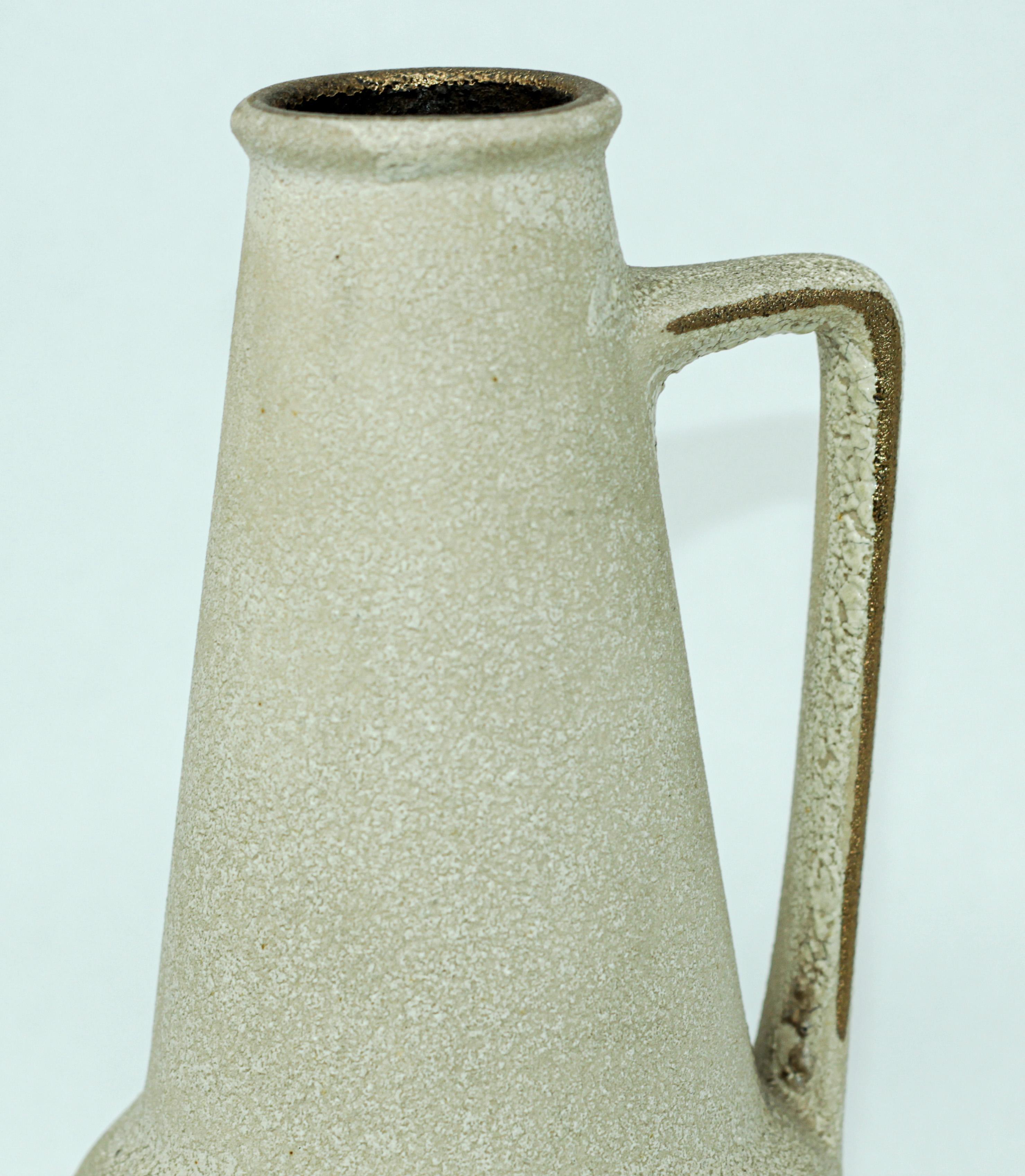 Hand-Crafted Modernist West German Fat Lava Bauhaus Vase, 1960