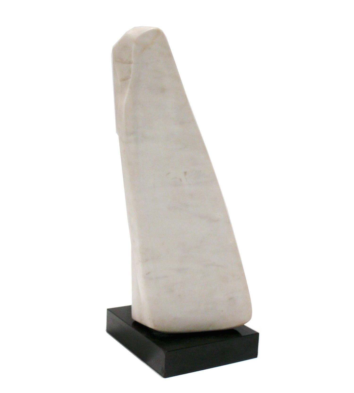 Modernist Weißer Marmor Skulptur von Michel Elia Frankreich ca. 1970er Jahre 18,75