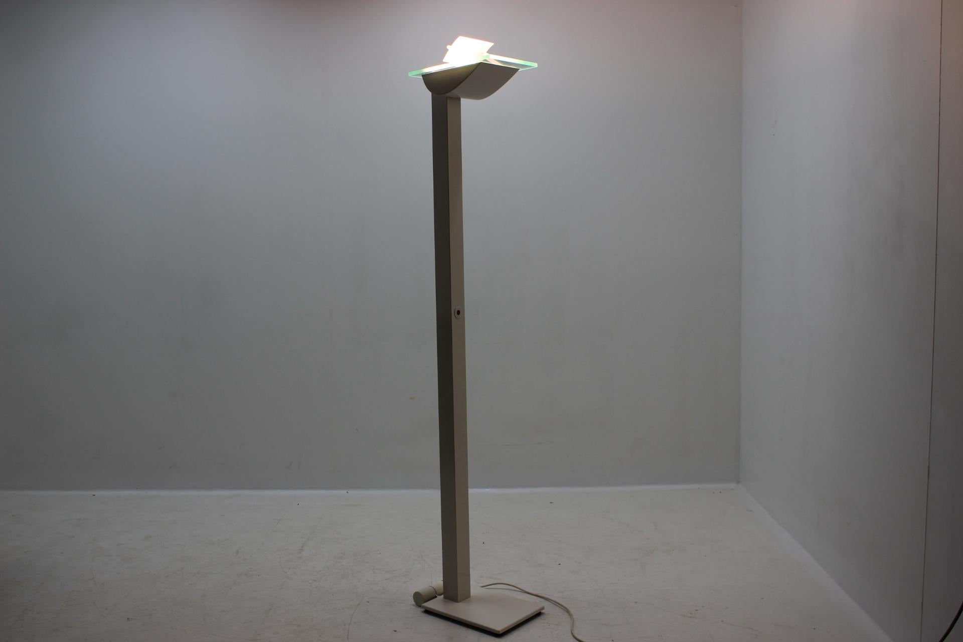 Modernist White Metal Floor Lamp by Hartmut Engel for Zumtobel, 1980s 6