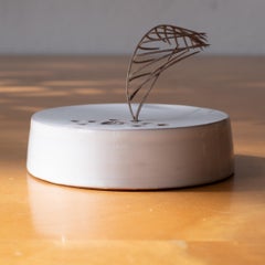 Modernist White Multi Hole Ceramic Weed Vase Japan 1960s