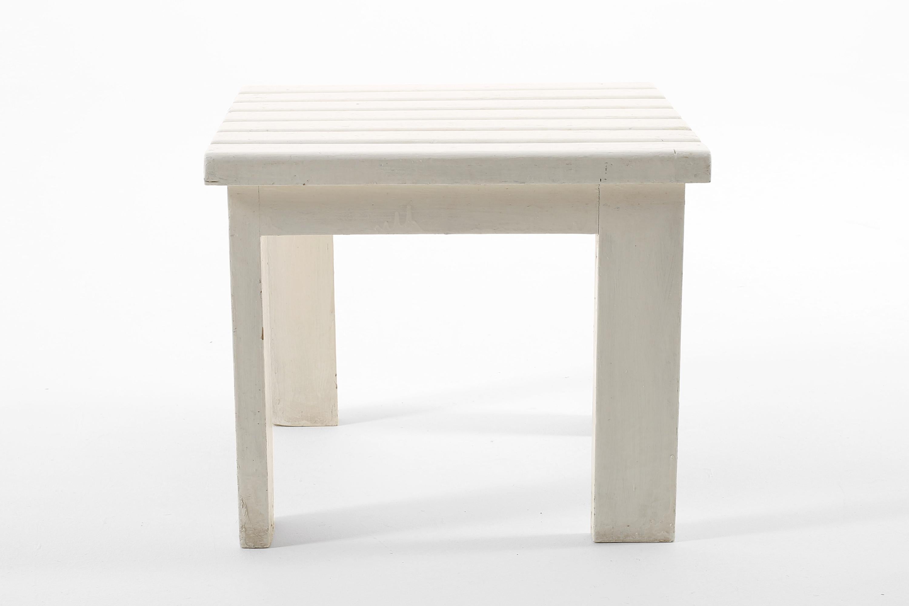 20th Century Modernist White Side Table by Jacques Quinet