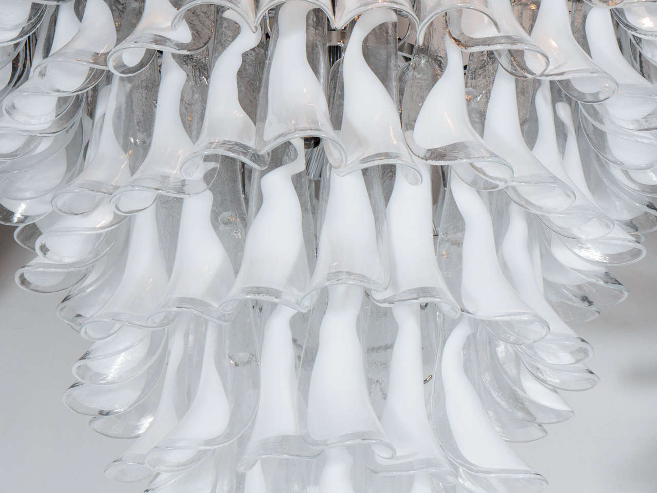 white glass chandelier