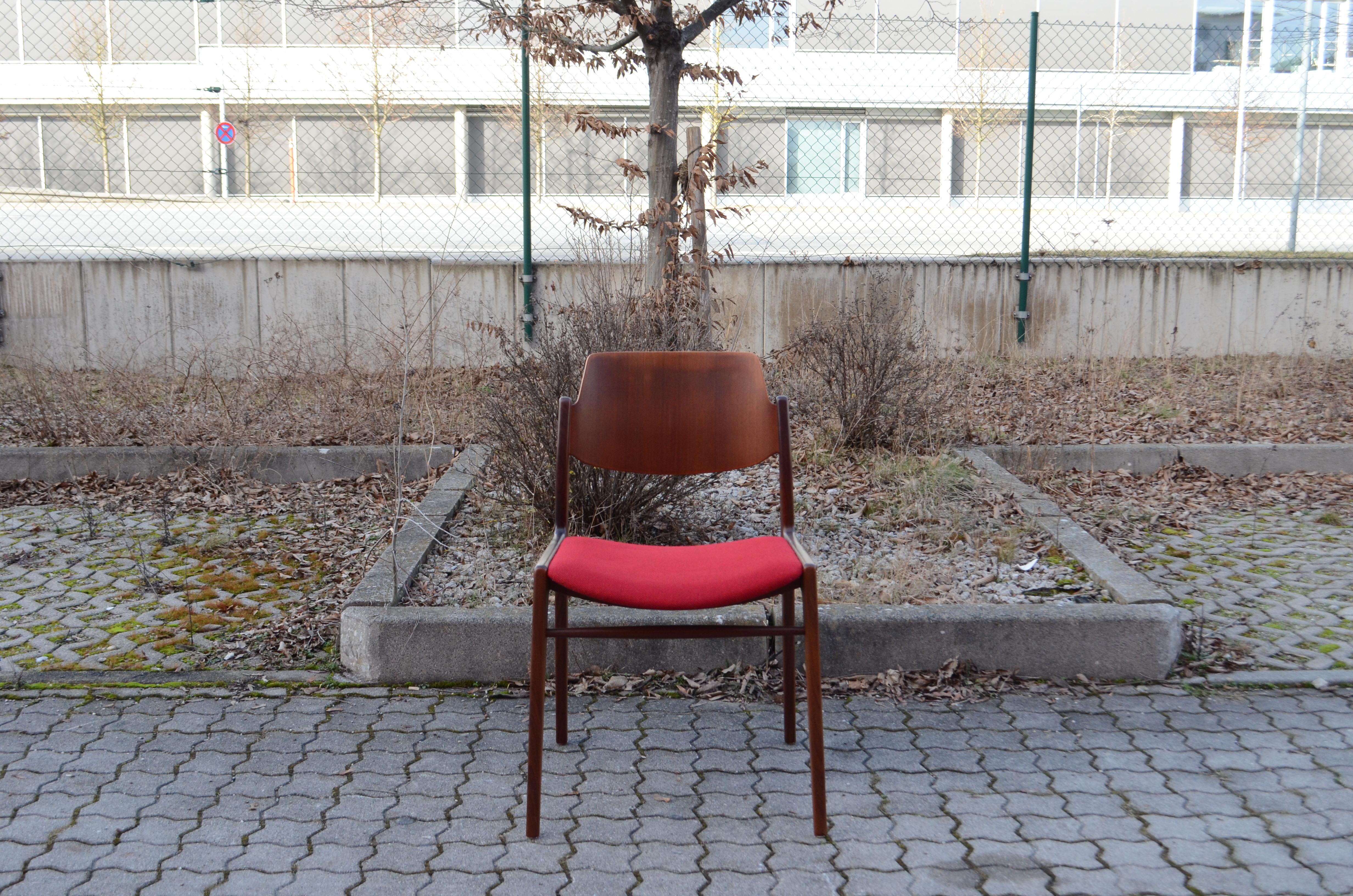 Teak Modernist Wilkhahn Hartmut Lohmeyer Plywood Dining Chair 476A For Sale
