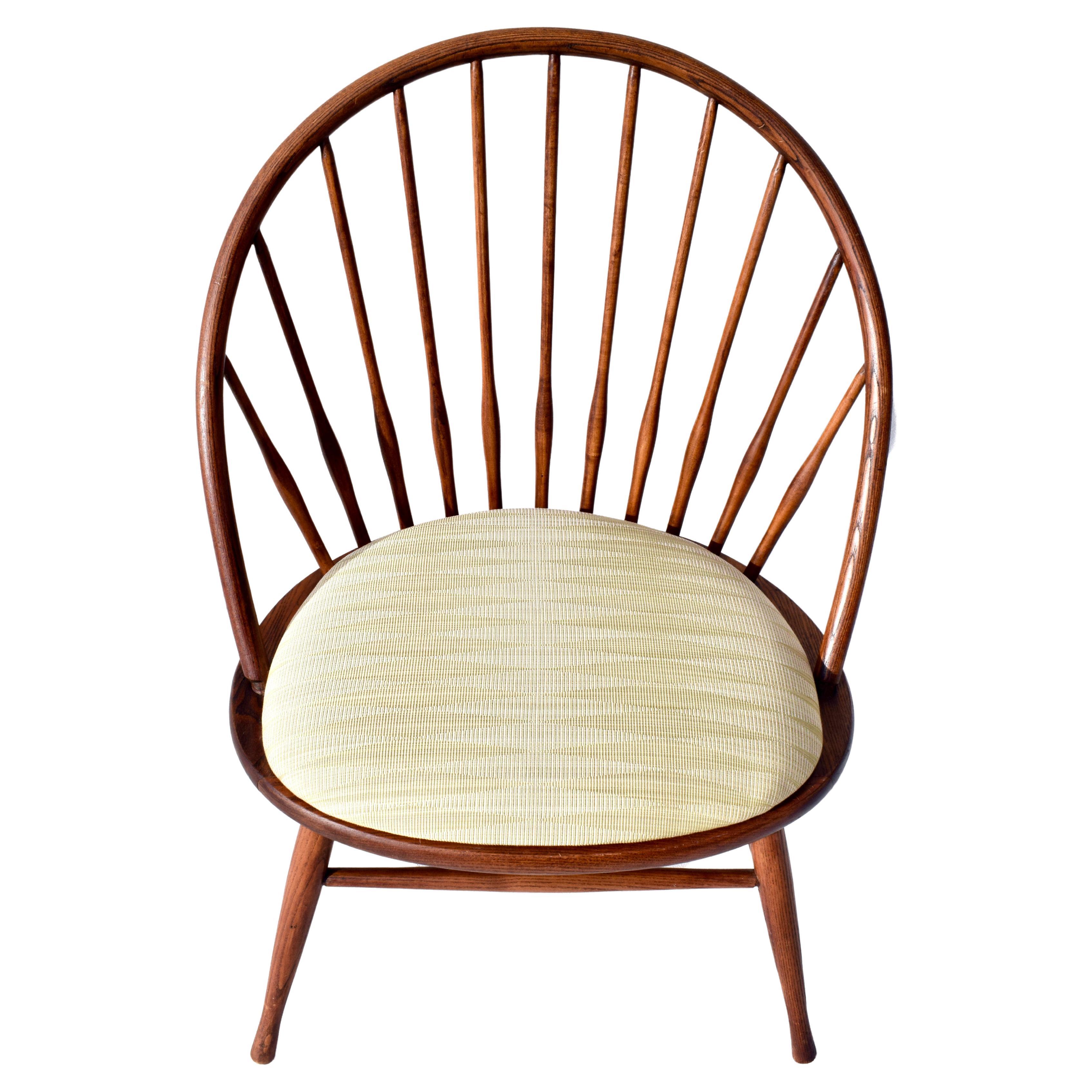Modernist Windsor Style Chair Oak, Made in Sweden For Sale