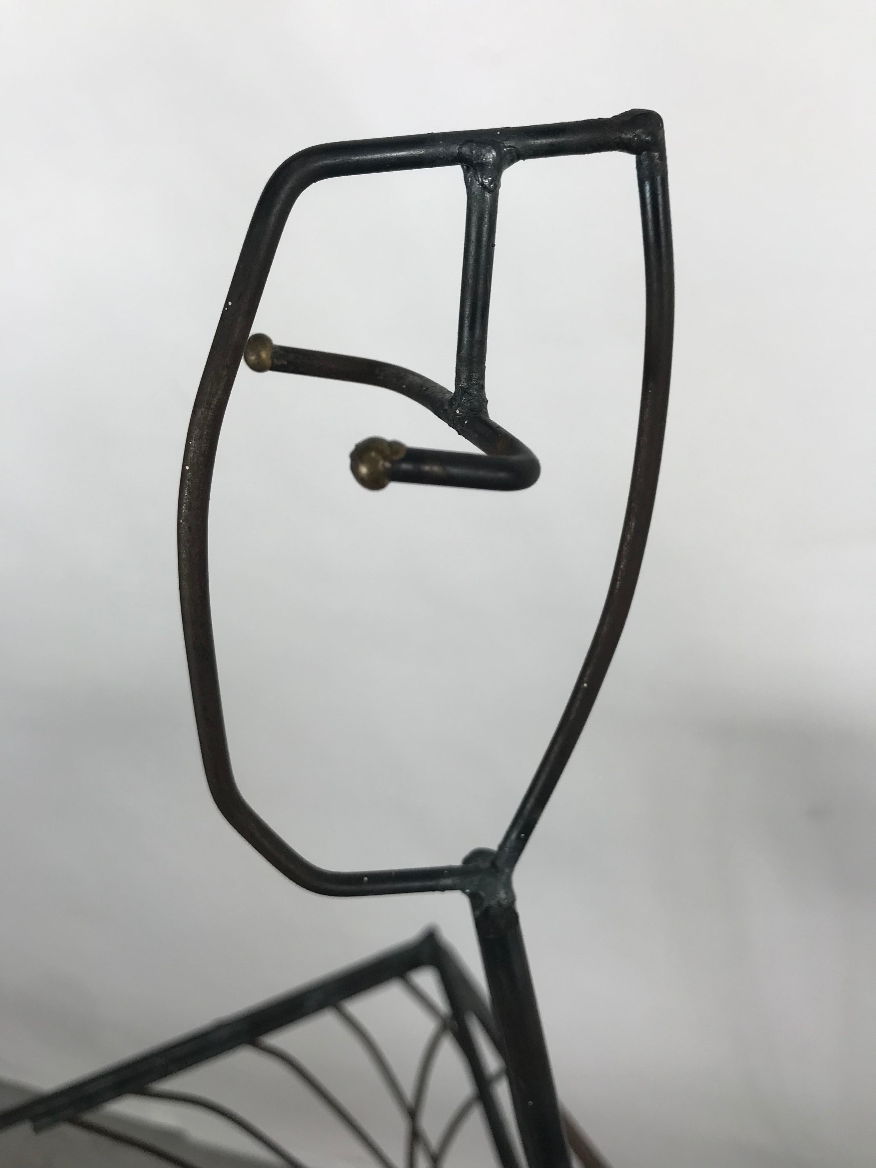 Modernist Wire Iron Sculpture, Abstract 