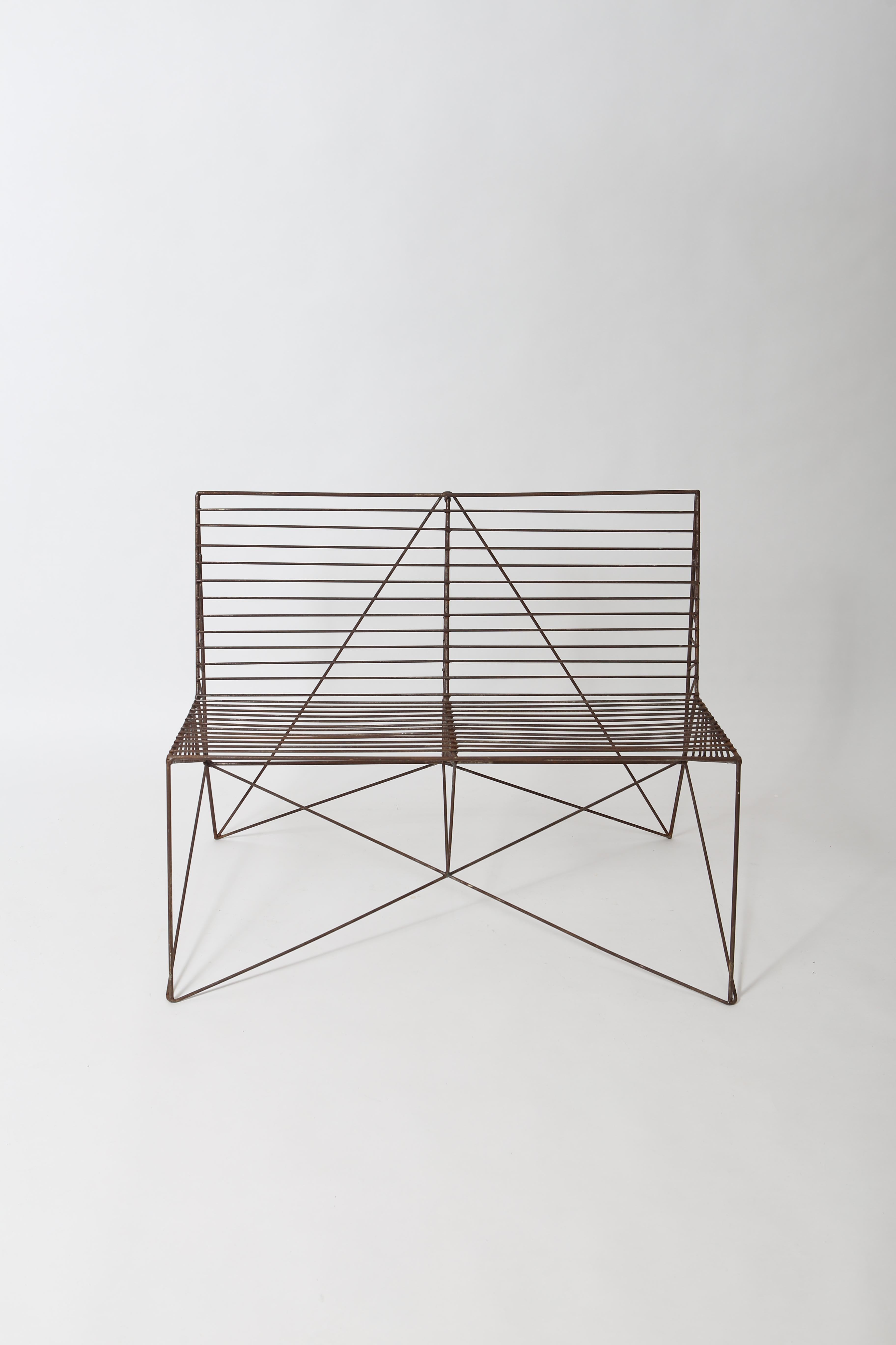 Danish Modernist Wire Settee  For Sale