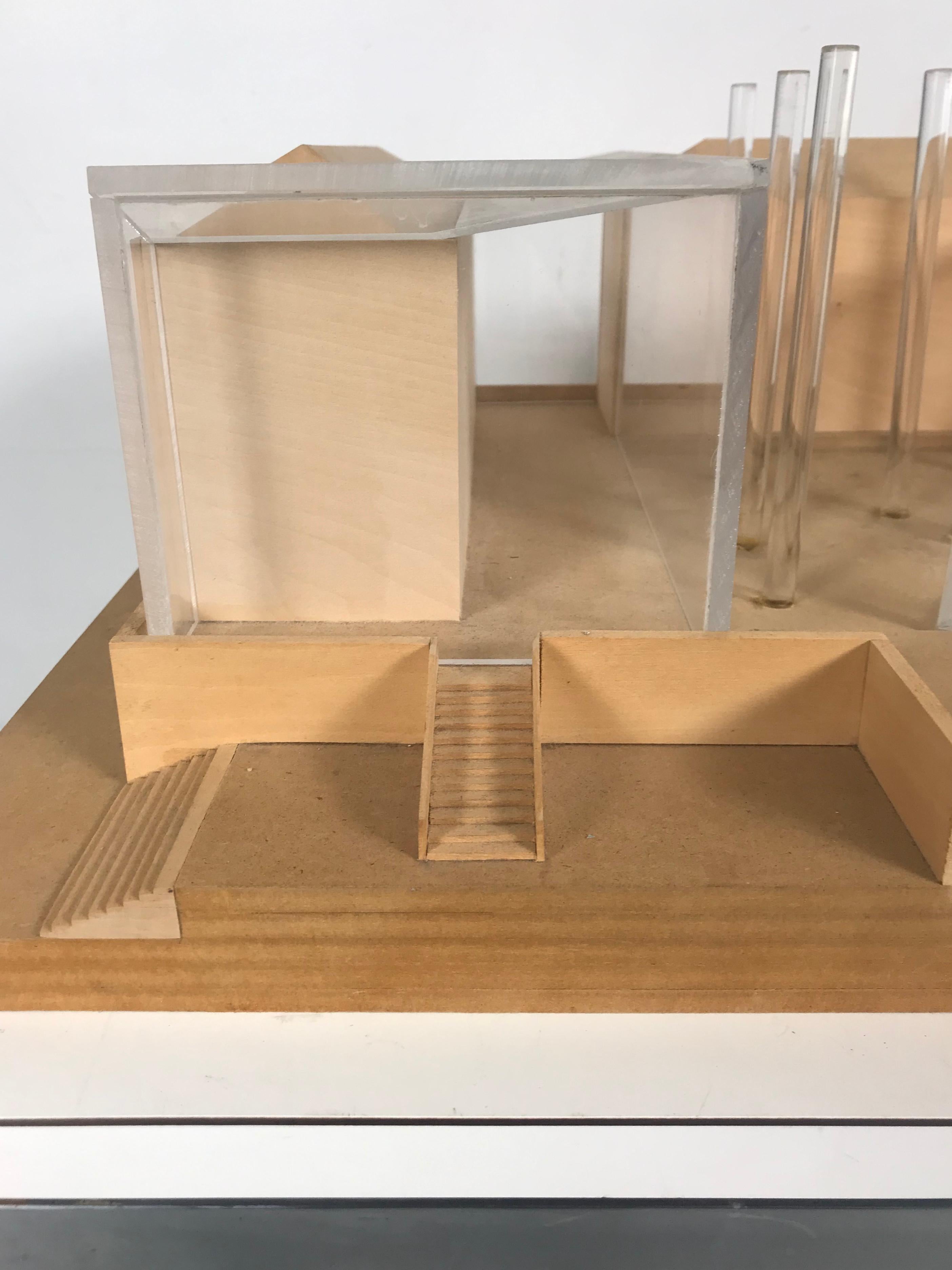 Mid-Century Modern Modernist Wood and Acrylic Architectural Model Columbia University, circa 1970s