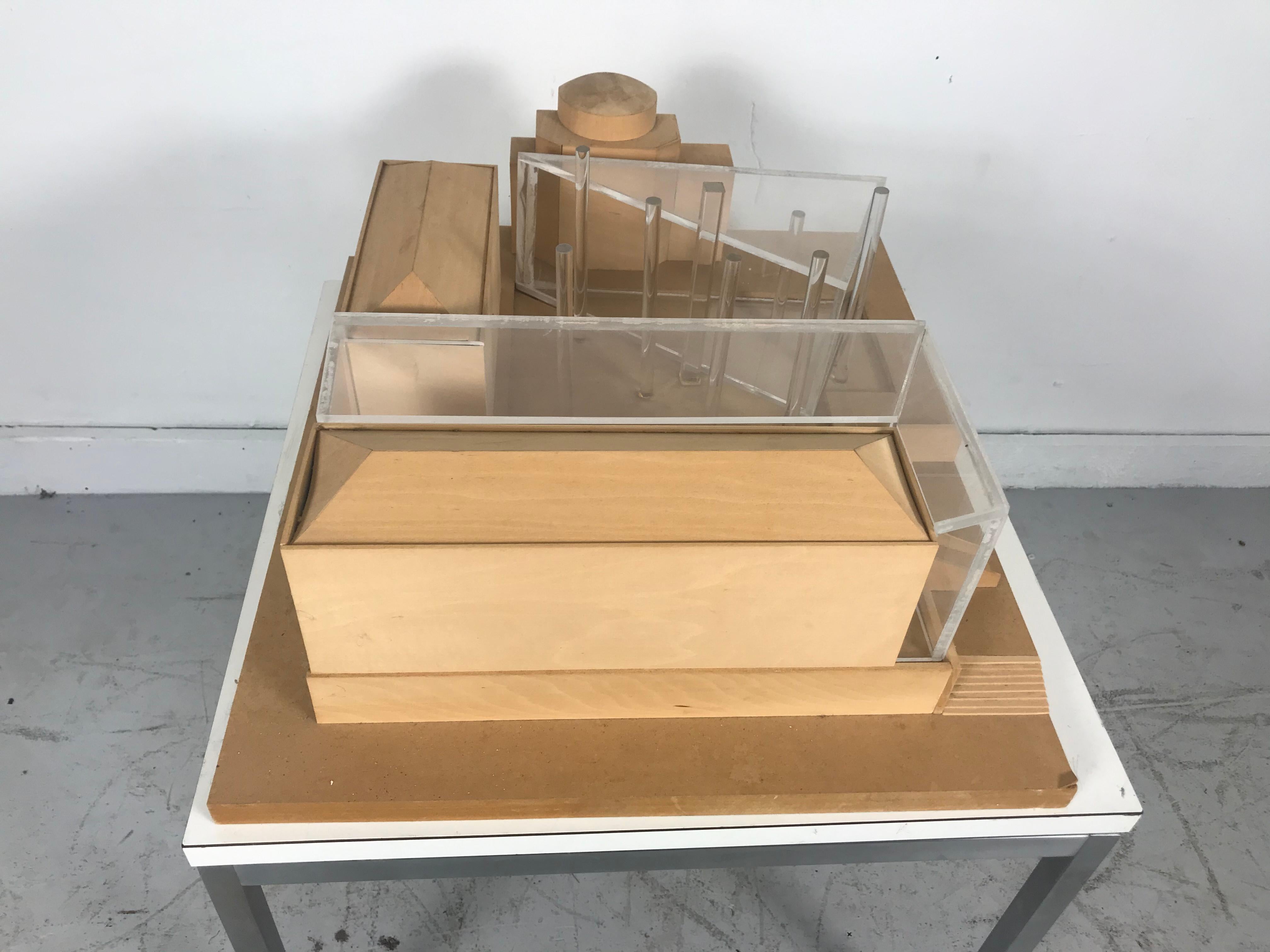 Modernist Wood and Acrylic Architectural Model Columbia University, circa 1970s In Good Condition In Buffalo, NY