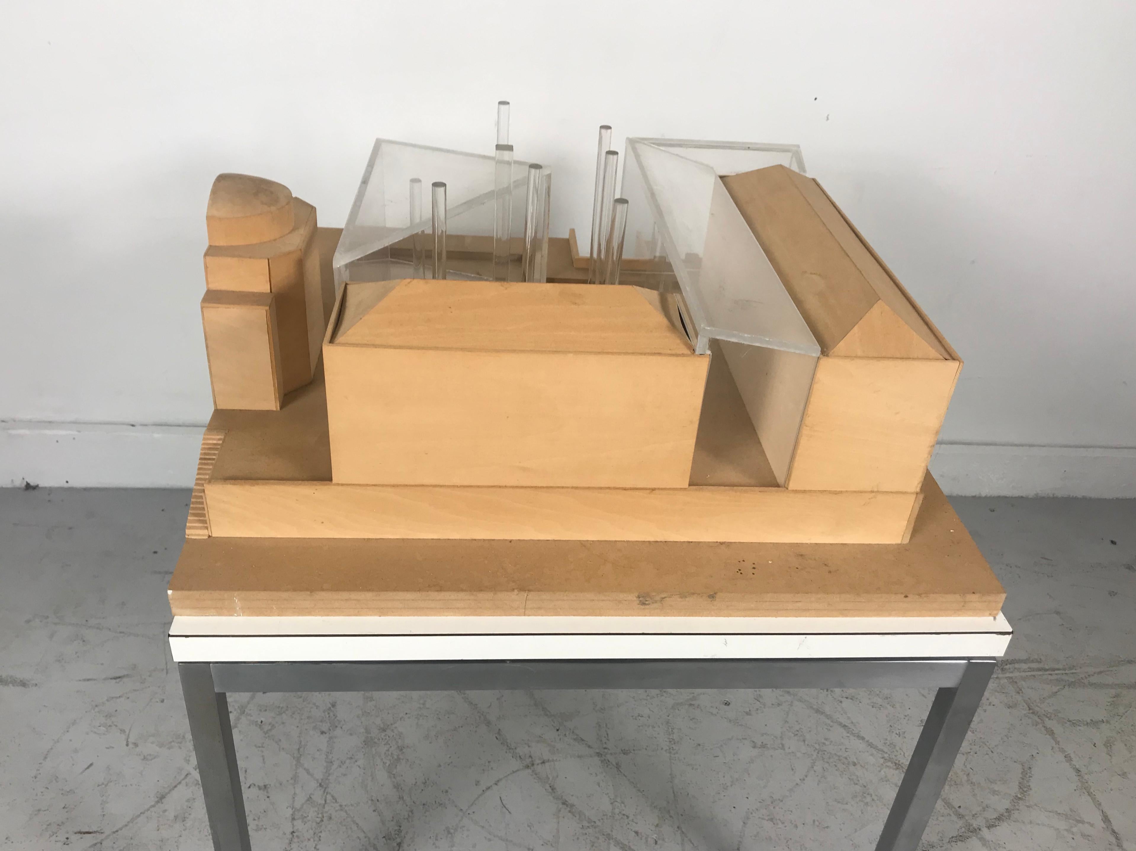 Modernist Wood and Acrylic Architectural Model Columbia University, circa 1970s 1