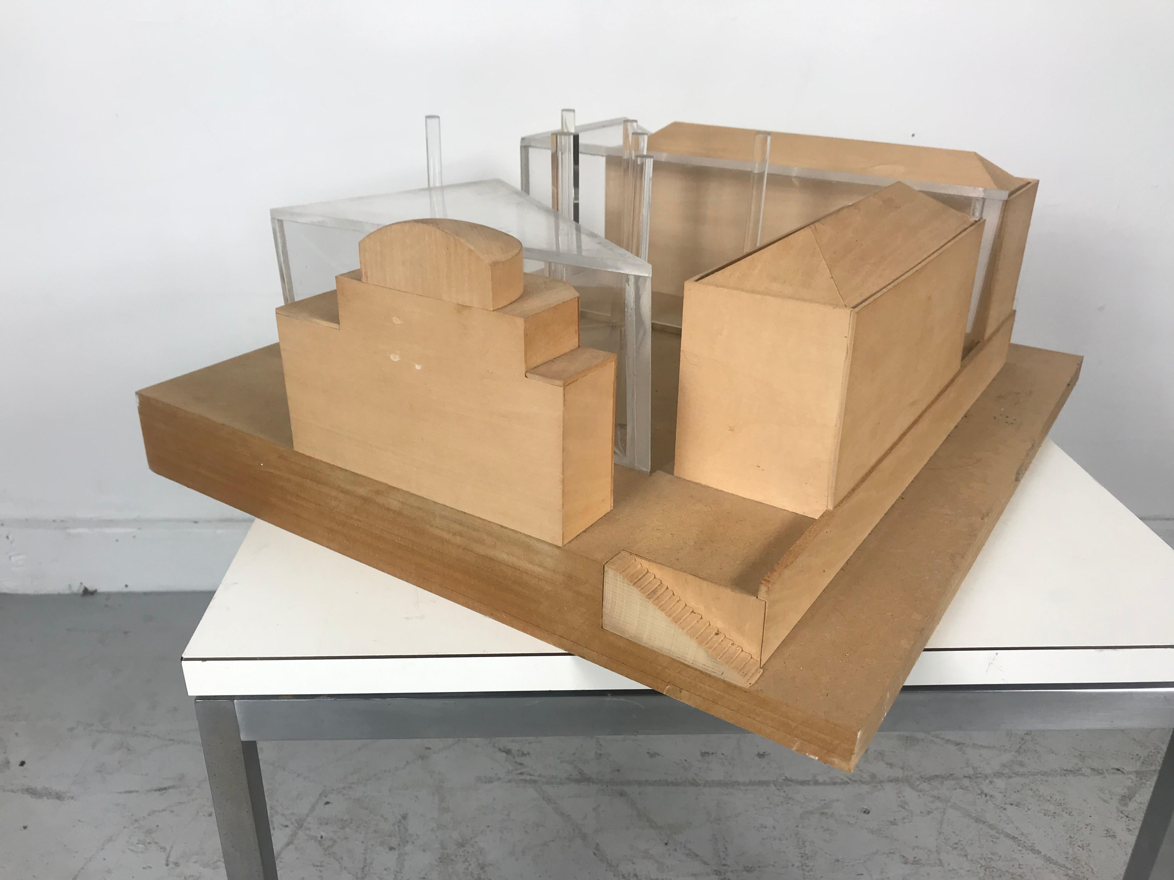 Modernist Wood and Acrylic Architectural Model Columbia University, circa 1970s 3