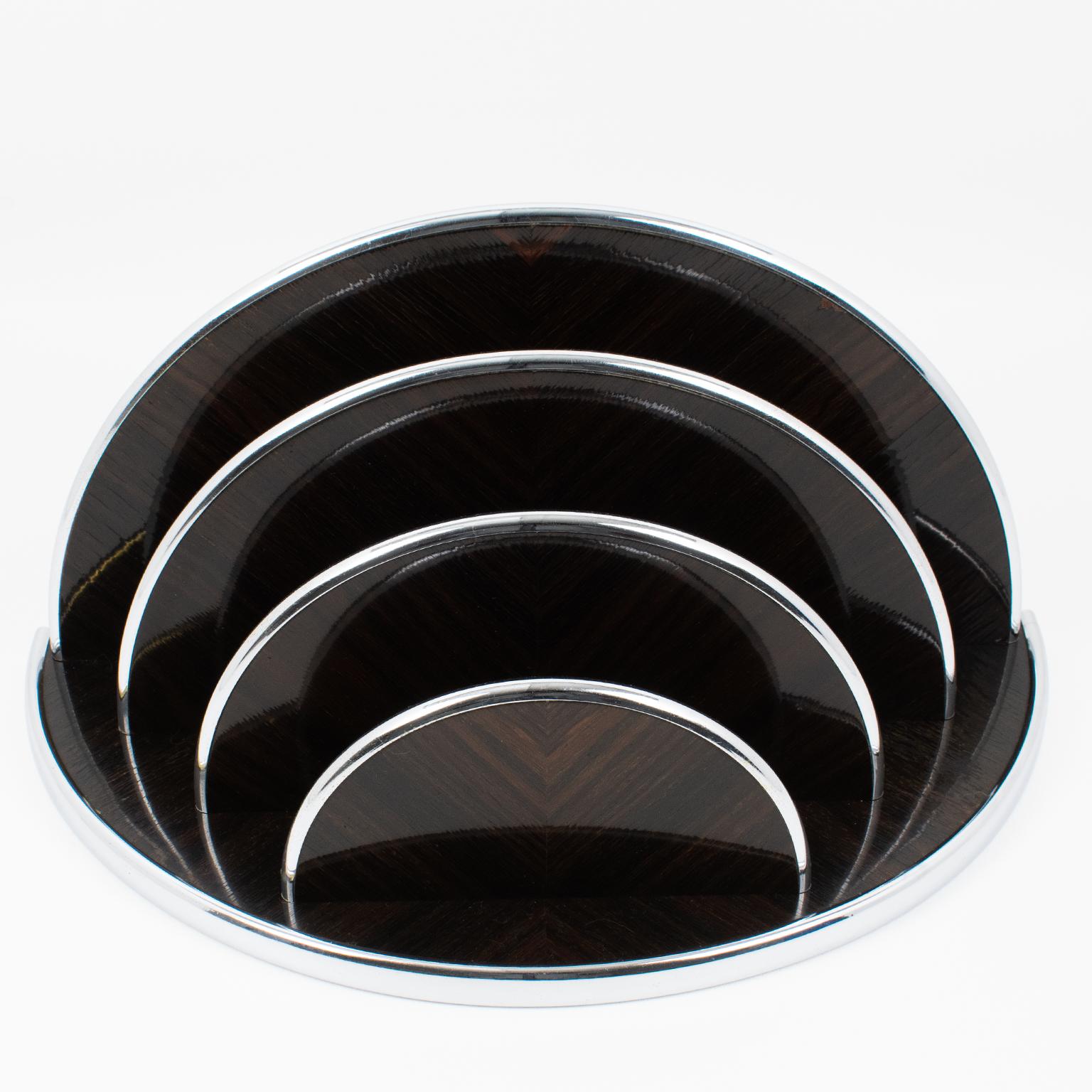 Modernist Wood and Chrome Desk Accessory Letter Holder, circa 1930 For Sale 5
