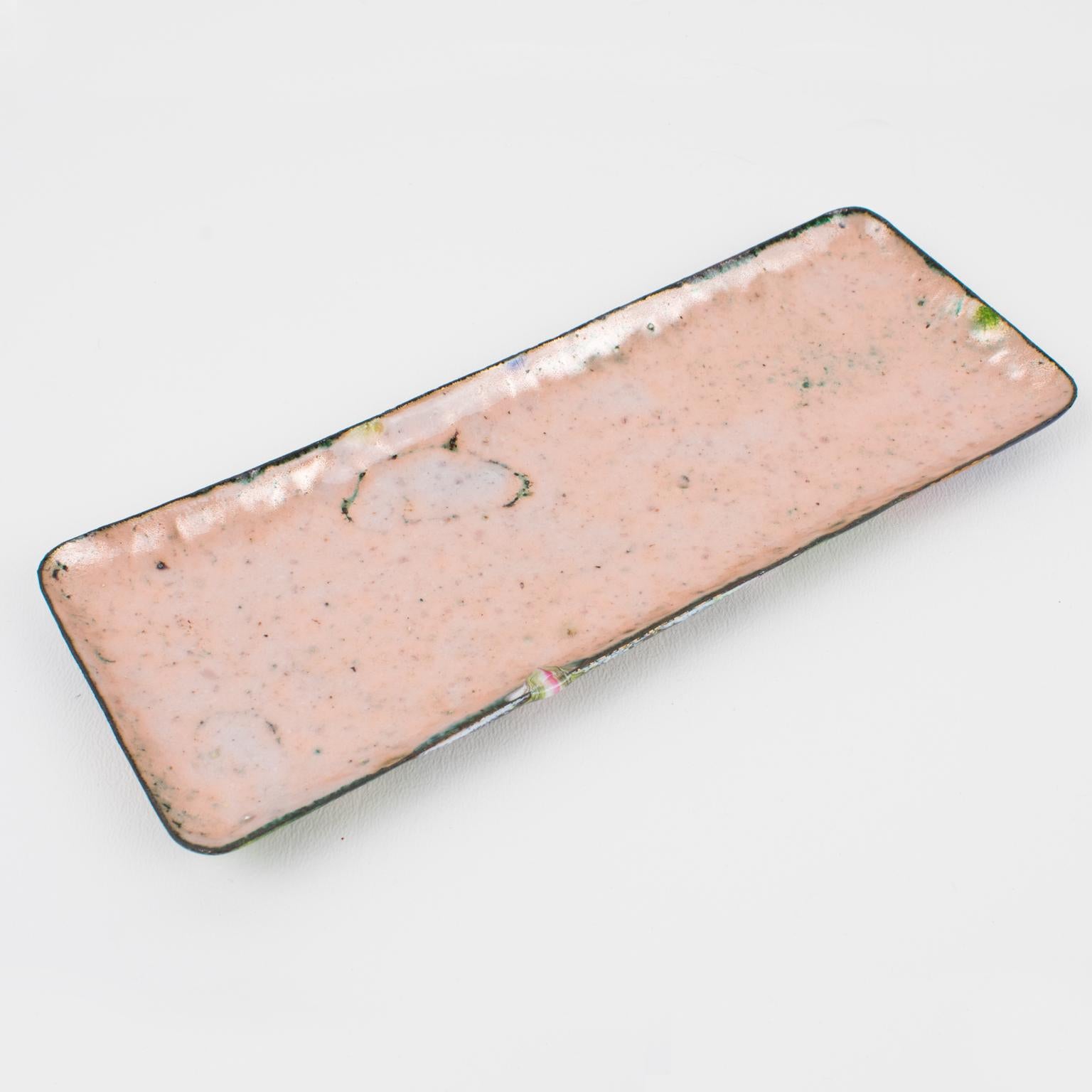 Caja modernista de madera y esmalte de J. Capo Esmaltes, hacia 1960 mediados del siglo XX en venta