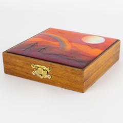 Modernist Wood and Enamel Box, circa 1960
