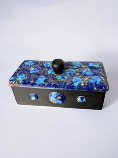 Modernist Wood and Enamel vanity Box by J. Capo Esmaltes, Spain, 1970's