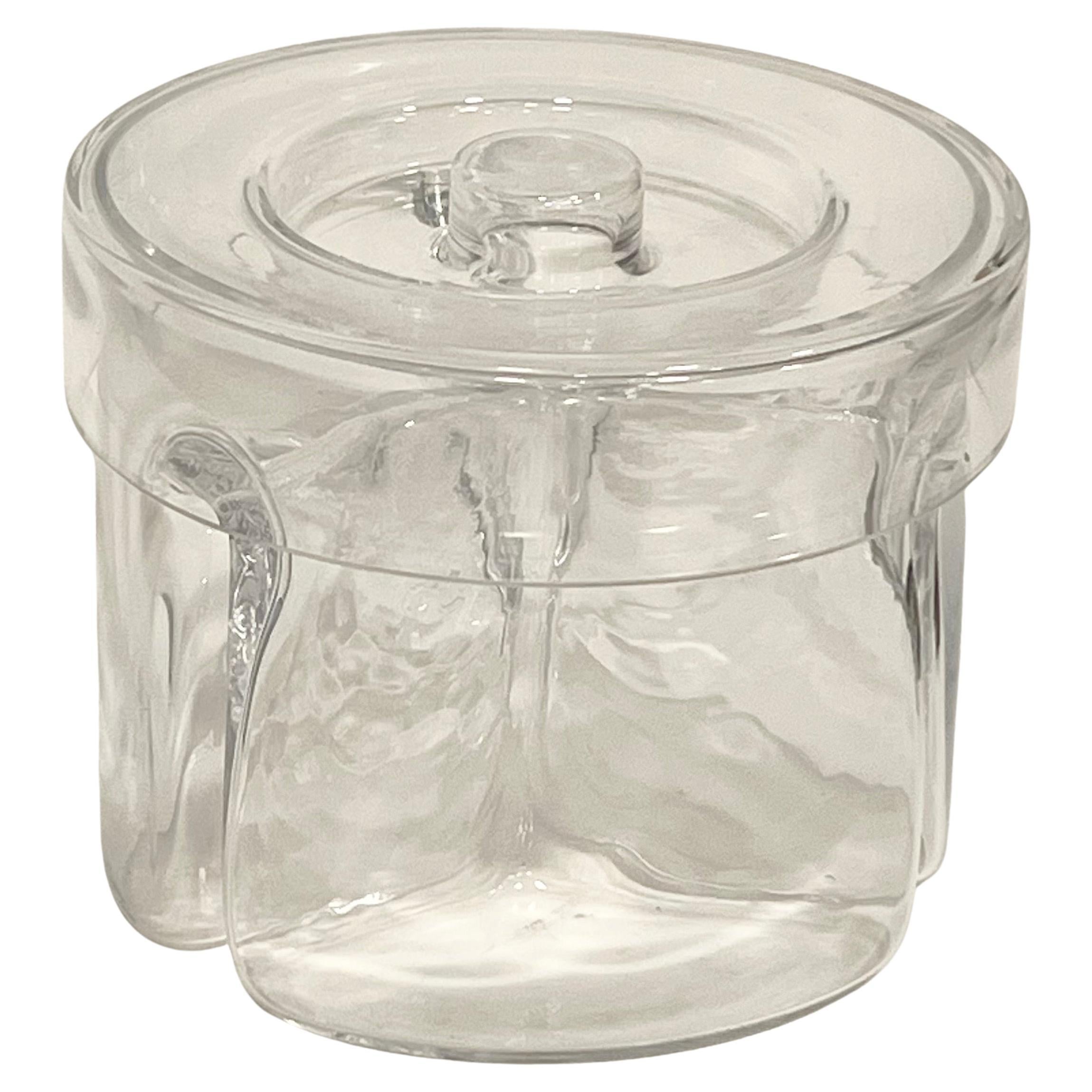 Modernist Wood-Molded Lidded Glass Container, c1950s Finland