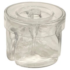 Modernist Wood-Molded Lidded Glass Container, c1950s Finland