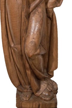 Modernist Wood Sculpture of a Female with Cat, Attr. to Albert Wein, Ca. 1940s