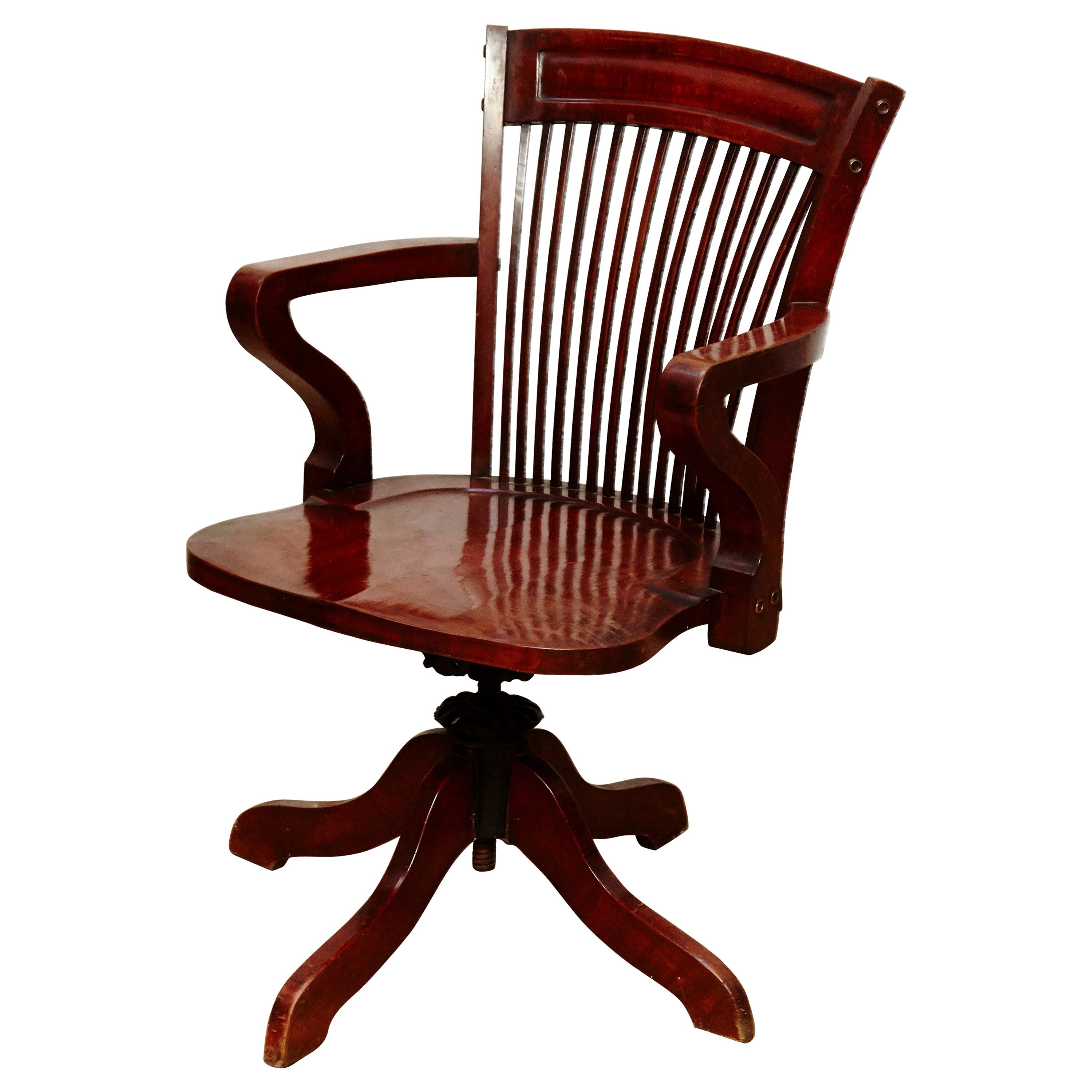Modernist Wood Swivel Chair from Barcelona, circa 1940