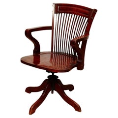 Modernist Wood Swivel Chair from Barcelona, circa 1940