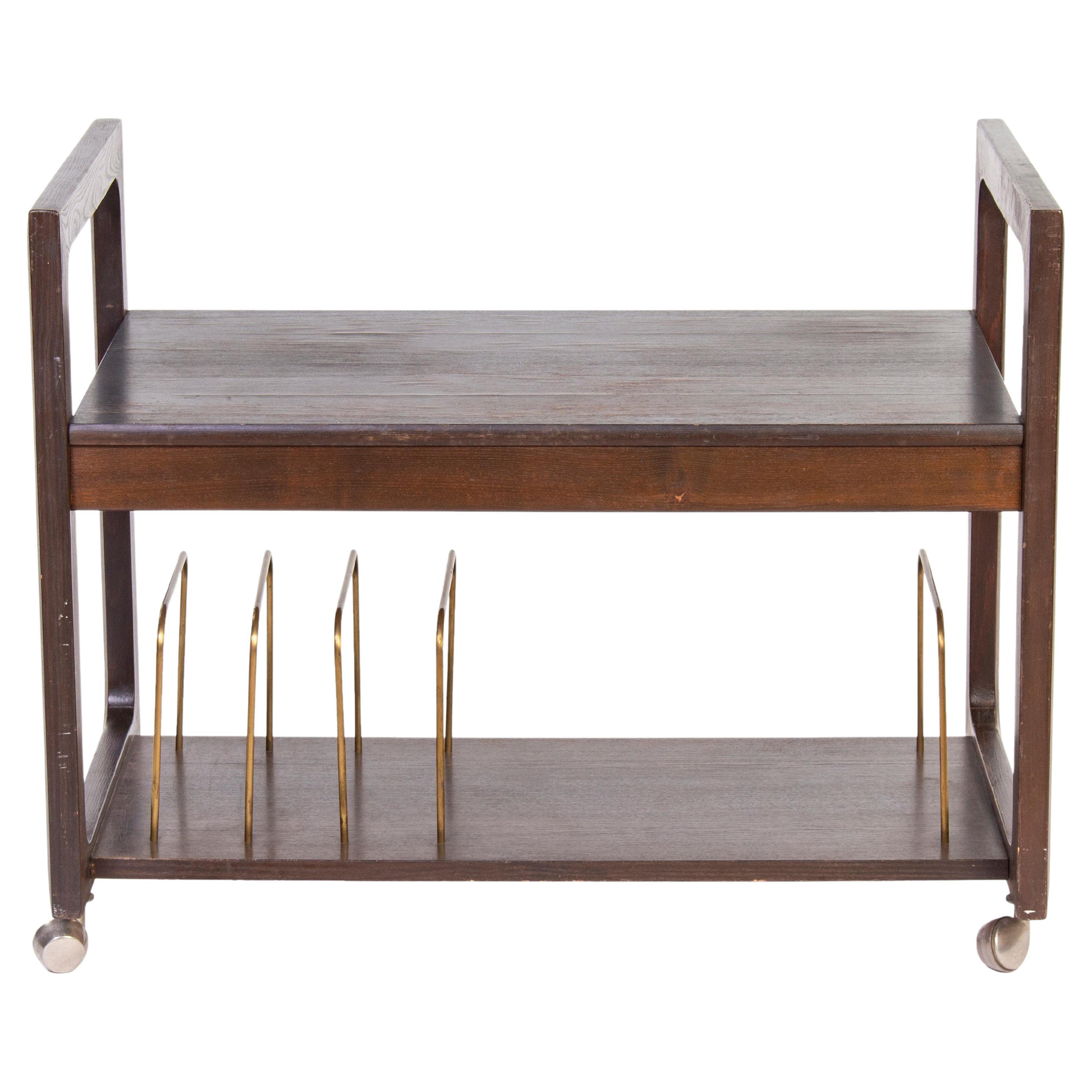 Modernist Wooden Bar Cart, 1970s For Sale