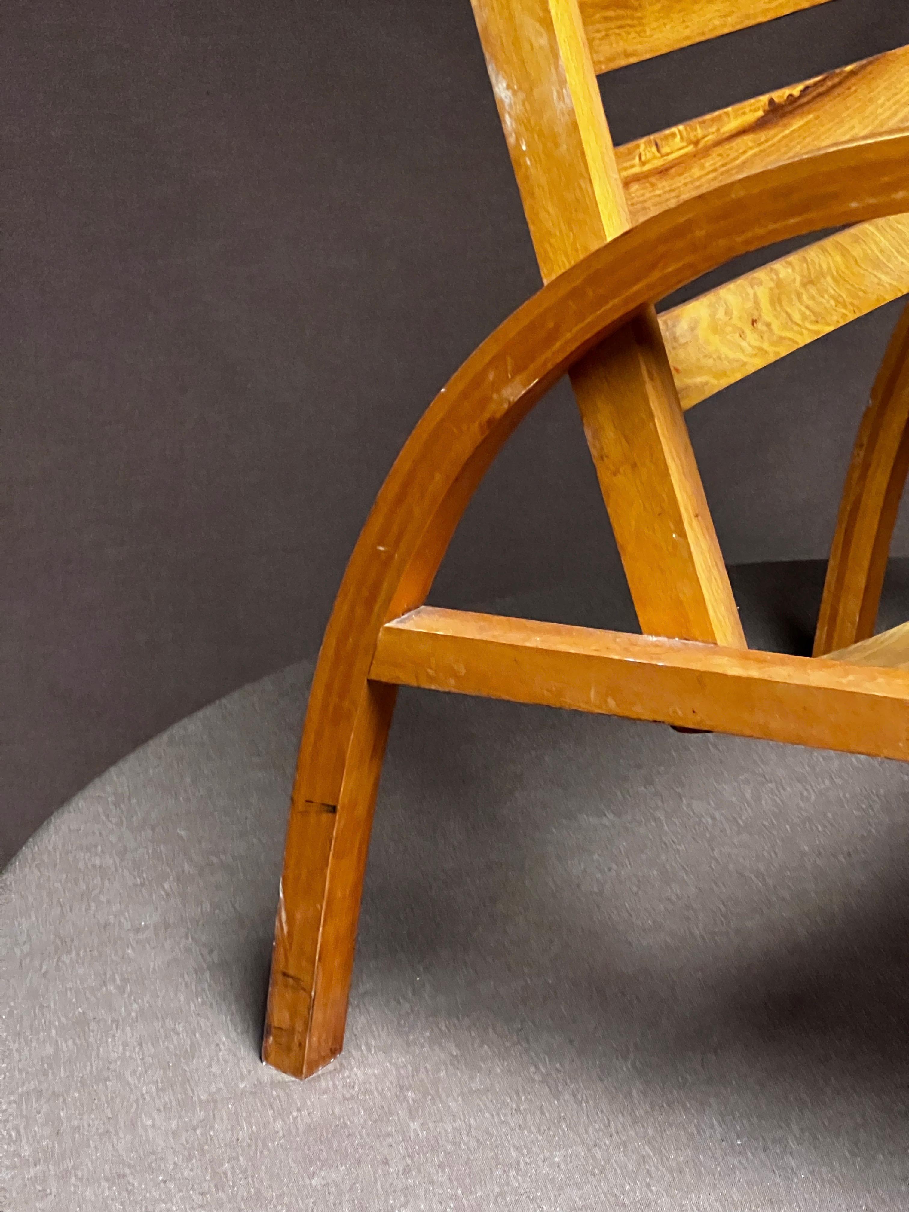 Ensemble de 4 chaises d'extérieur modernistes en bois empilables des années 1930 en vente 4