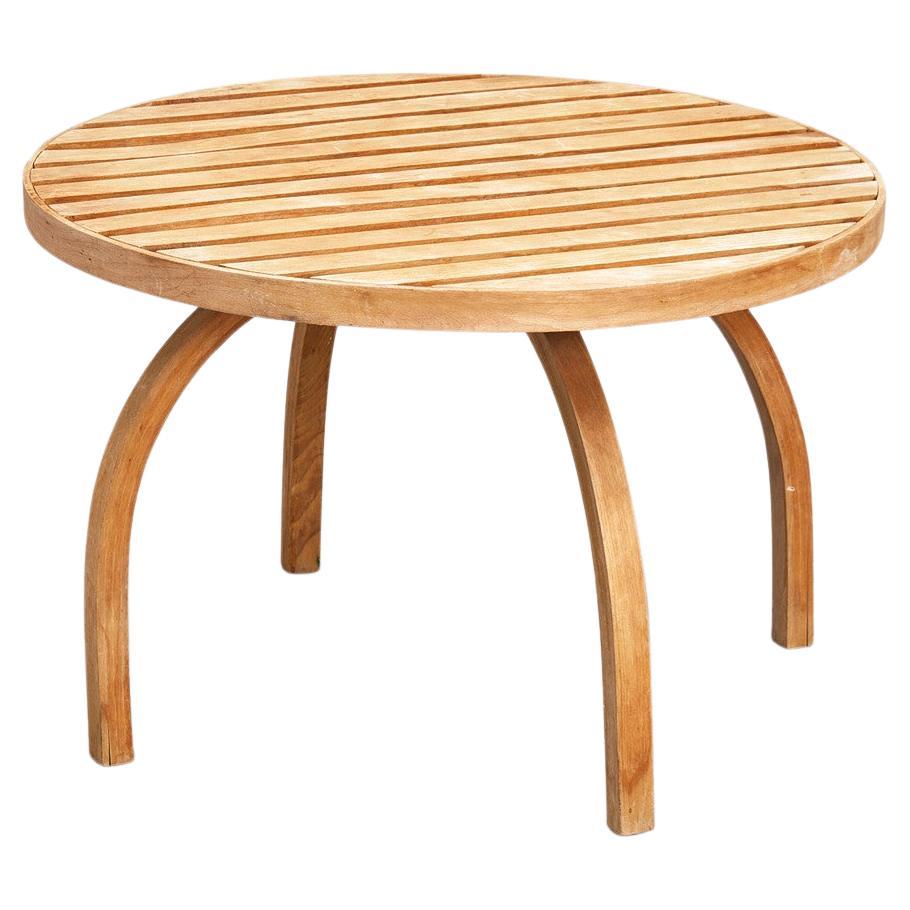 Modernist wooden garden table 1930's For Sale