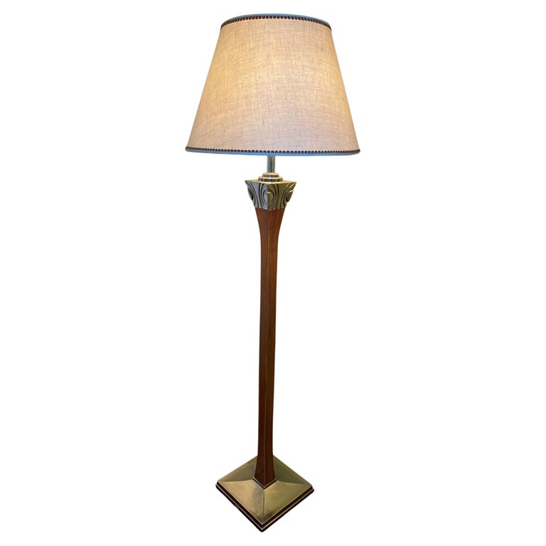 Modernist Wooden and Metal Floor Lamp For Sale at 1stDibs modernist lamp