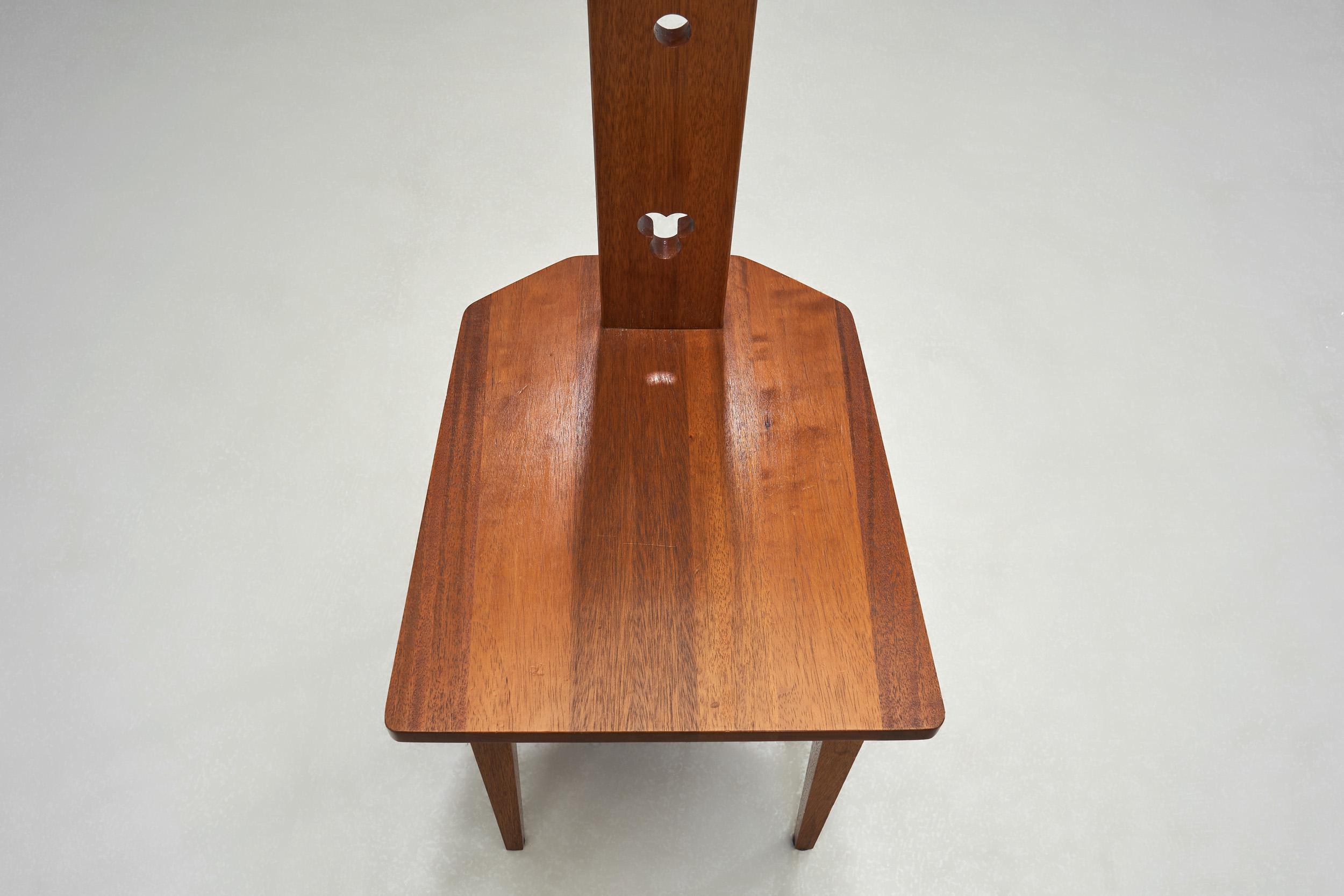 Modernist Wooden Spinning Chair, Europe ca 1960s For Sale 6