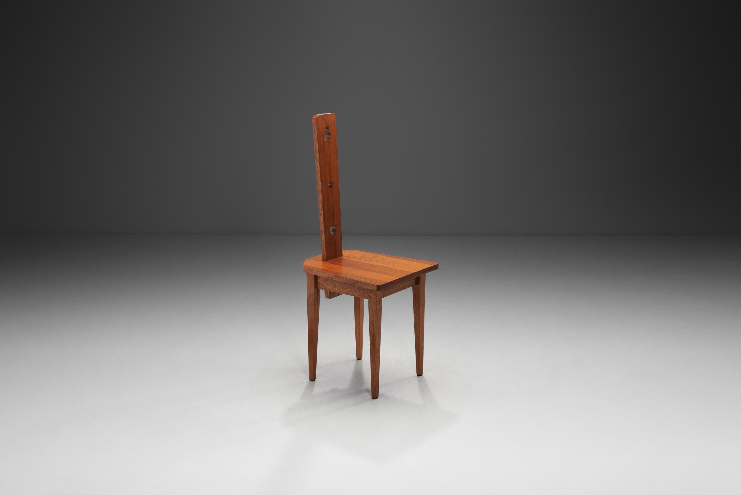 European Modernist Wooden Spinning Chair, Europe ca 1960s For Sale