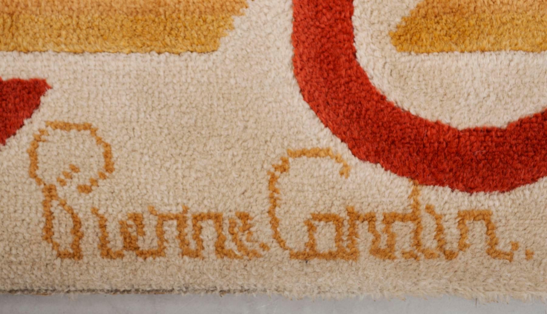 Modernist Wool Rug by Pierre Cardin in Cream, Denmark, 1970s 6